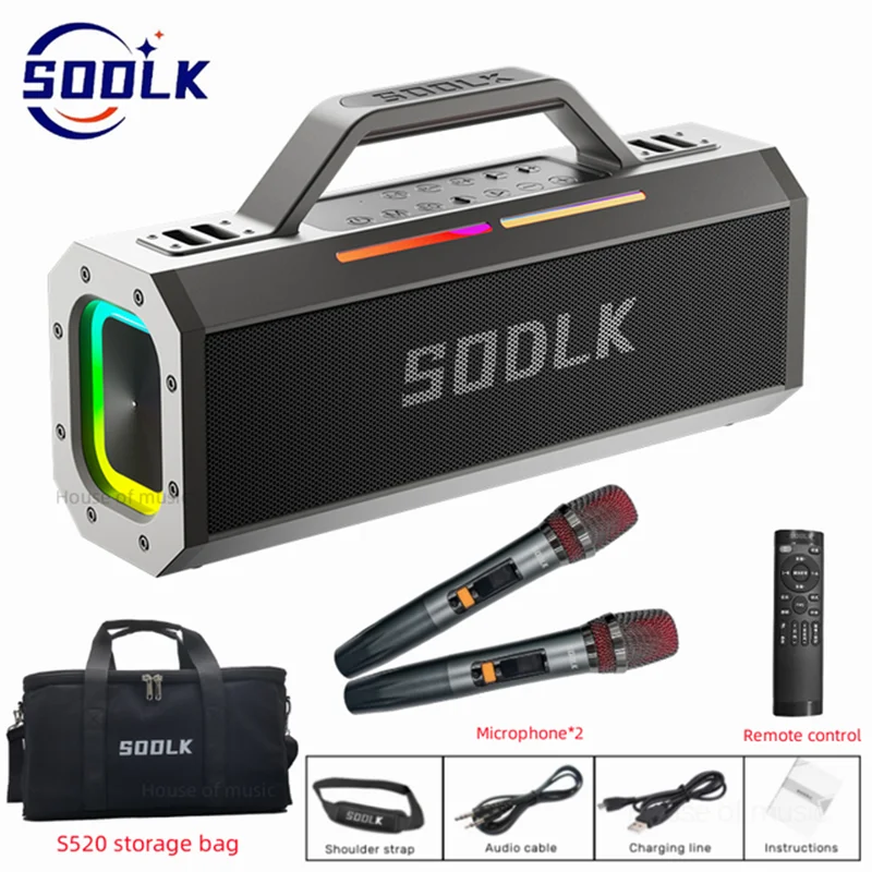 

SODLK 150W High Power Karaoke Bluetooth Speakers Stereo Surround Subwoofer Portable Home Theater Sound with Microphone Boombox