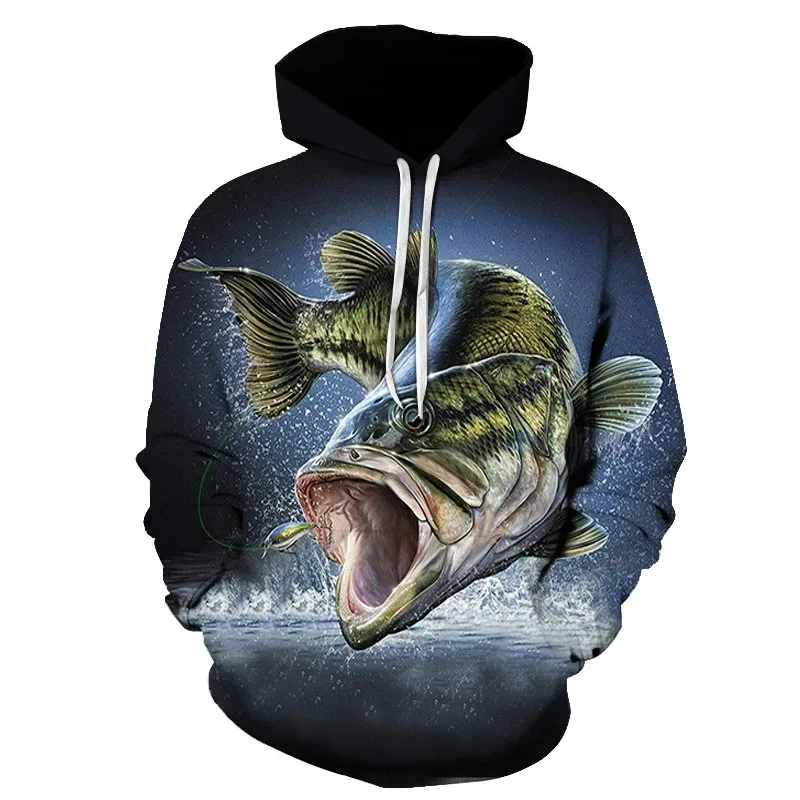 New 3D Printing Fishing Pattern Men's Hoodie Outdoor Fish Hunting  Sweatshirt Men's and Women's Fashion Plus Sizes sudaderas tops - AliExpress