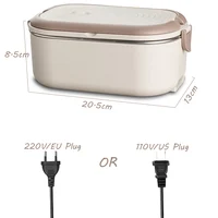 Boîte à déjeuner chauffée électrique, prise ue US, chauffe-aliments pour repas, 220V 110V 1L, voyage, travail en plein air, récipient chauffant pour aliments, ensemble en acier inoxydable 3