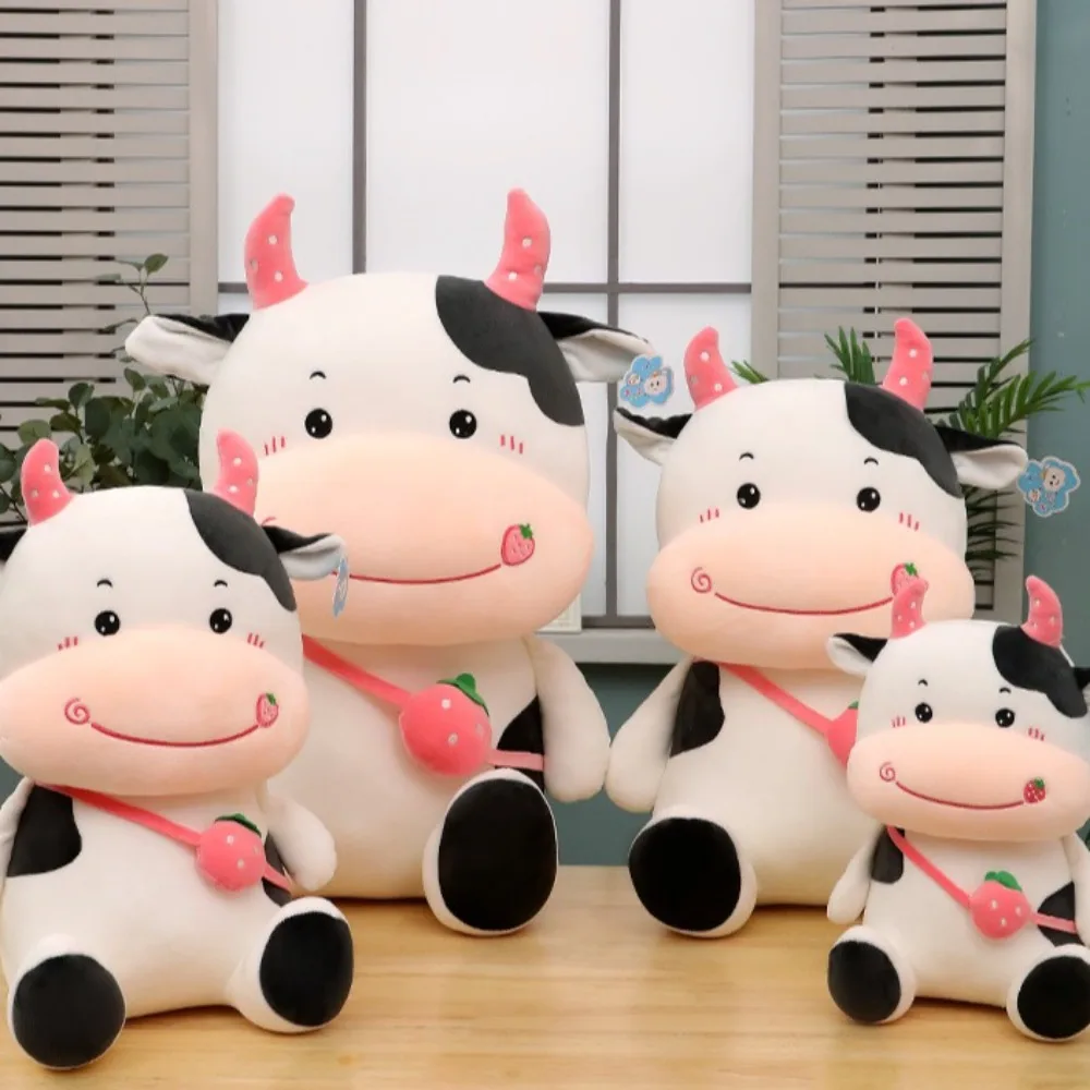 Cartoon Animal Milk Cow Cattle Simulation Cow Fluffy Soft 's Accompany Dolls Home Decor