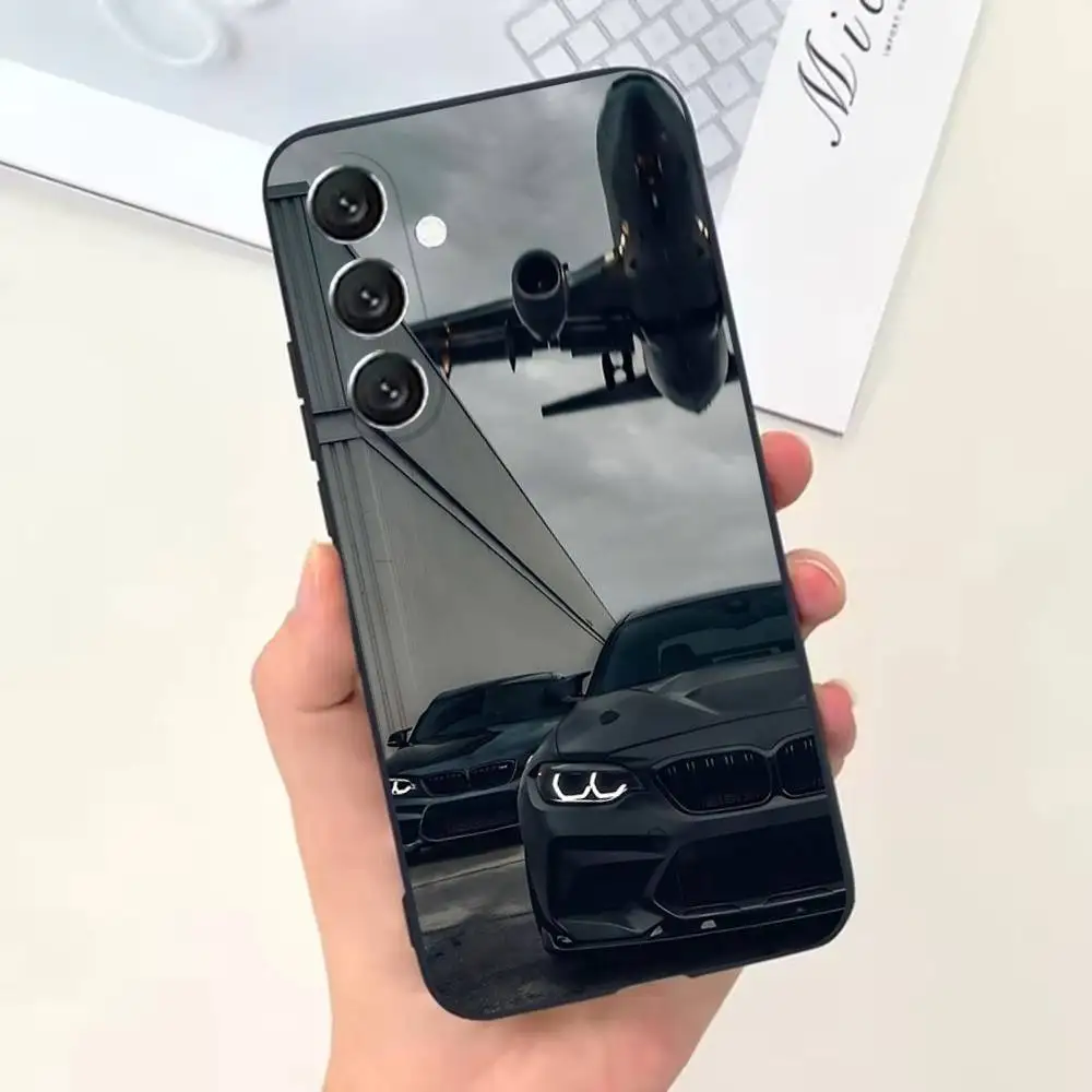 Sleek Monochrome Phone Case with Soft Black Shell
