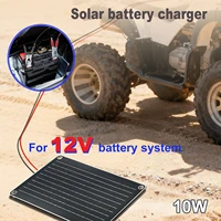 LEAORLD Chargeur de batterie solaire 10W MPPT 12V, kit de charge au solaire pour batterie 12V pour voiture, bateau, marine, camping-car 5