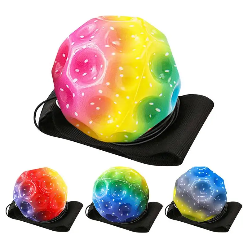 Throw and Catch Ball Set Outdoor Sports Rebound Balls with Wristband Exercises Hand Throw Back Ball Wrist String Bounce Ball Elastic Rubber Hand