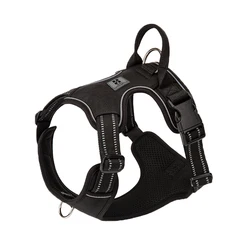 Customized No-Pull Reflective Padded Dog Harness - Adjustable - S (Black)
