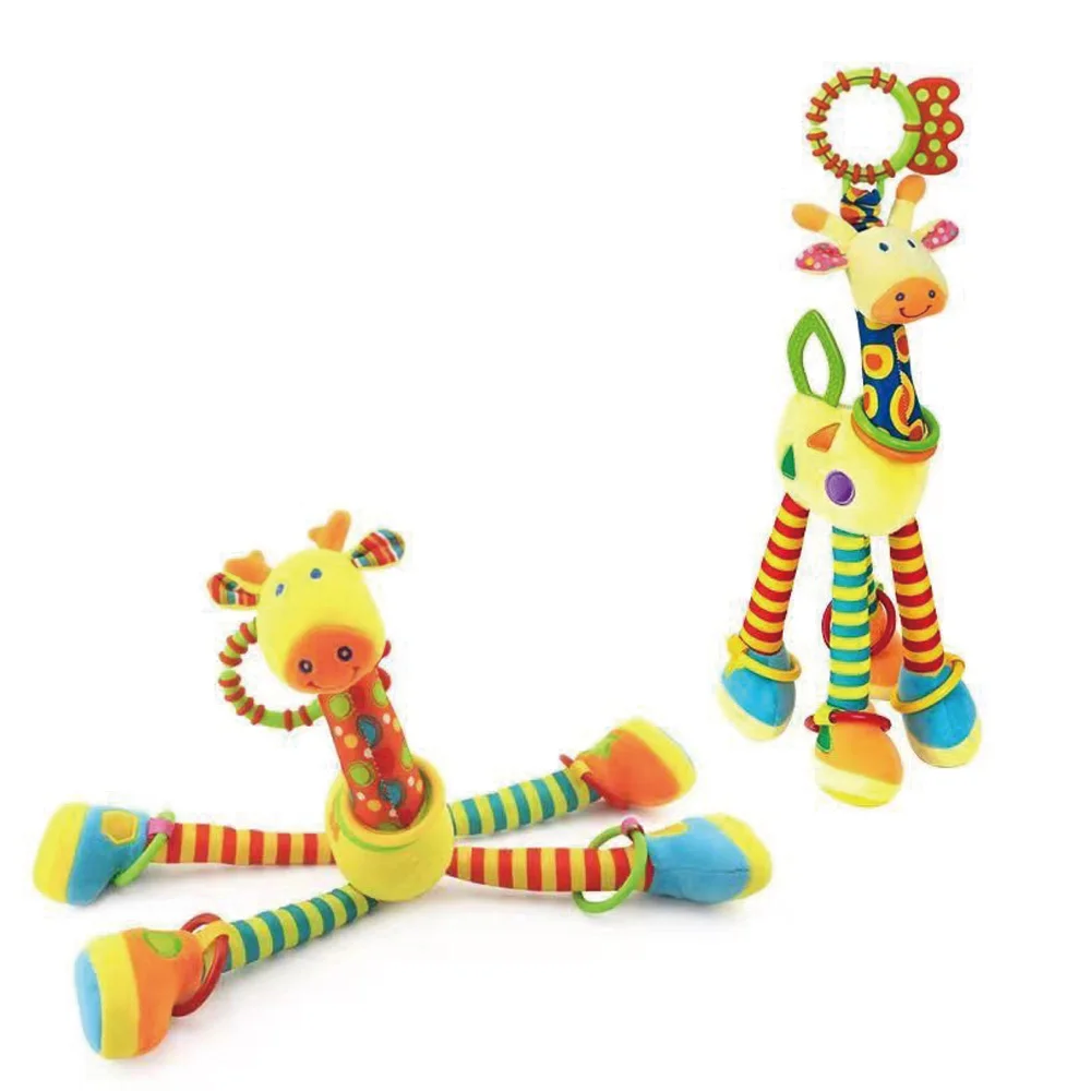 Baby Development Soft Giraffe Animal Handbell Rattle Plush Giraffe Toys / Baby Giraffe Animal Rattle Toys / Soft Giraffe Animal 5