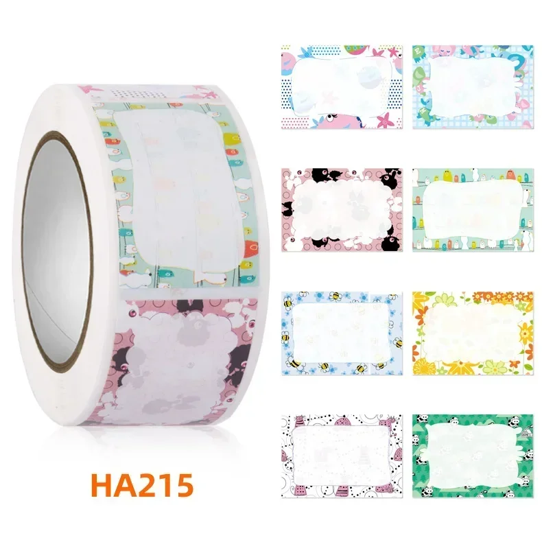 DIY handwritten self-adhesive name stickers cute cartoon kindergarten pupils book blank envelope Seal labels sticker 350pcs/roll