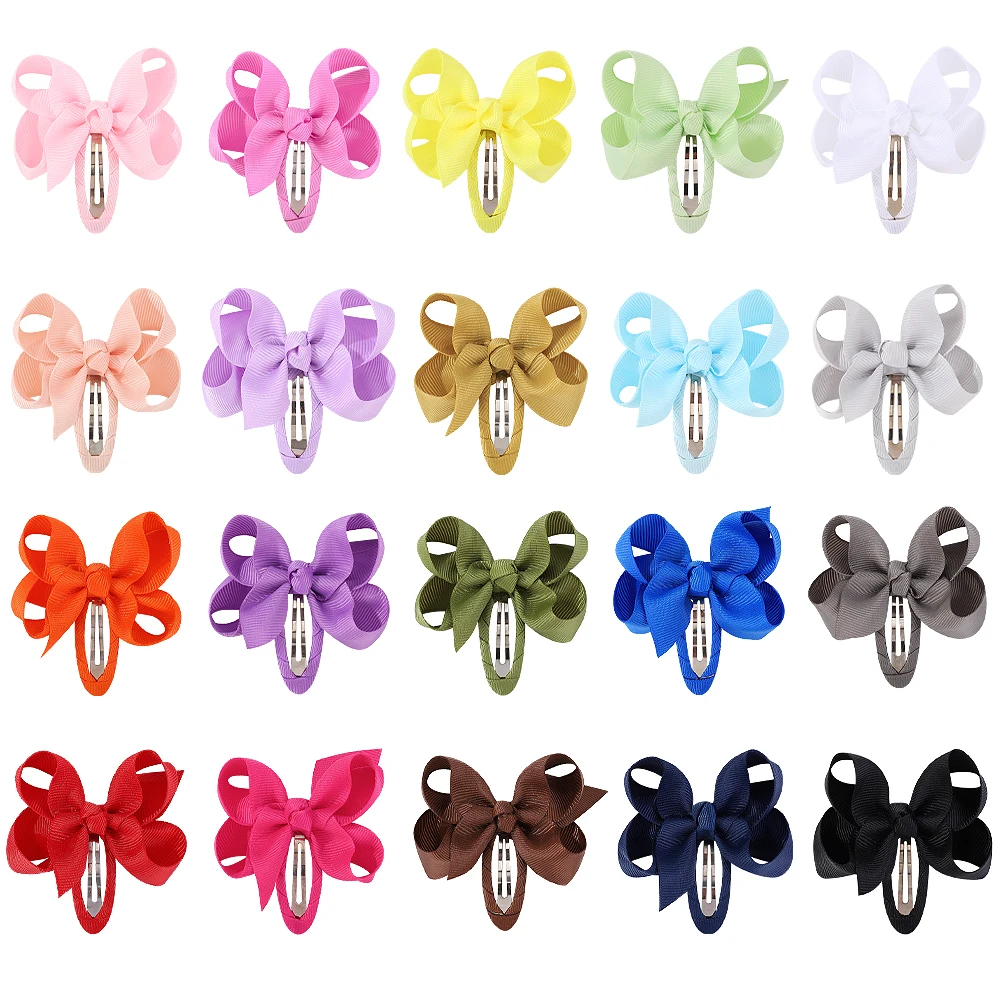 2Pcs/set Lovely Bowknot Hair Clips Girl 2.75 Inch Cheer Up Bows Grosgrain Ribbon Hairpins Baby Hair Accessories Headwear hair accessories