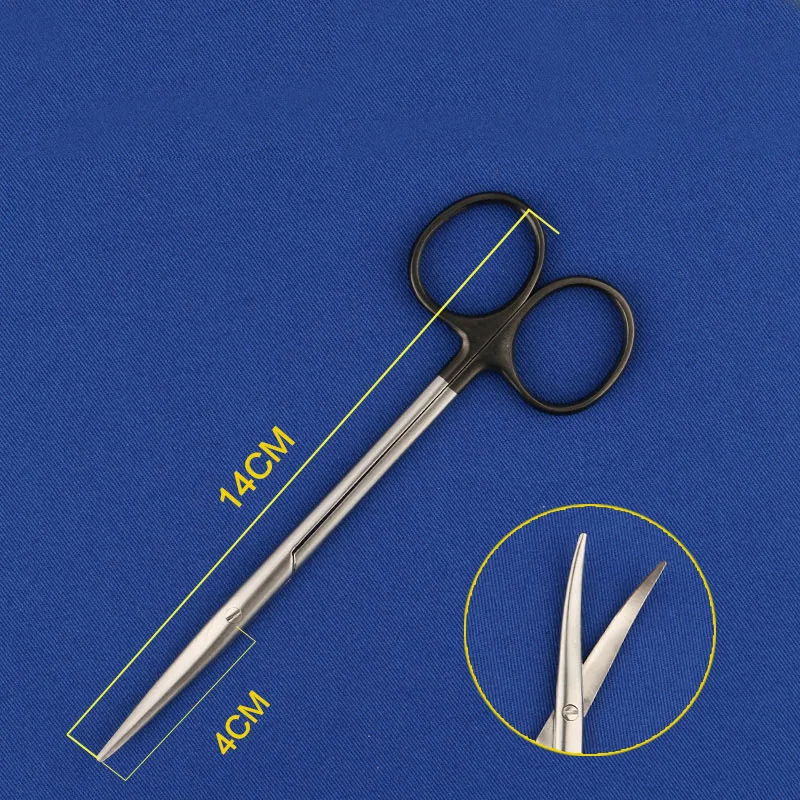 scissors blunt head scissors double eyelid ophthalmic microscissors tear stitches scissors tissue scissors nasal comprehensive plastic surgery instrument blunt scissors cushion nose round head tissue shear straight elbow scissors