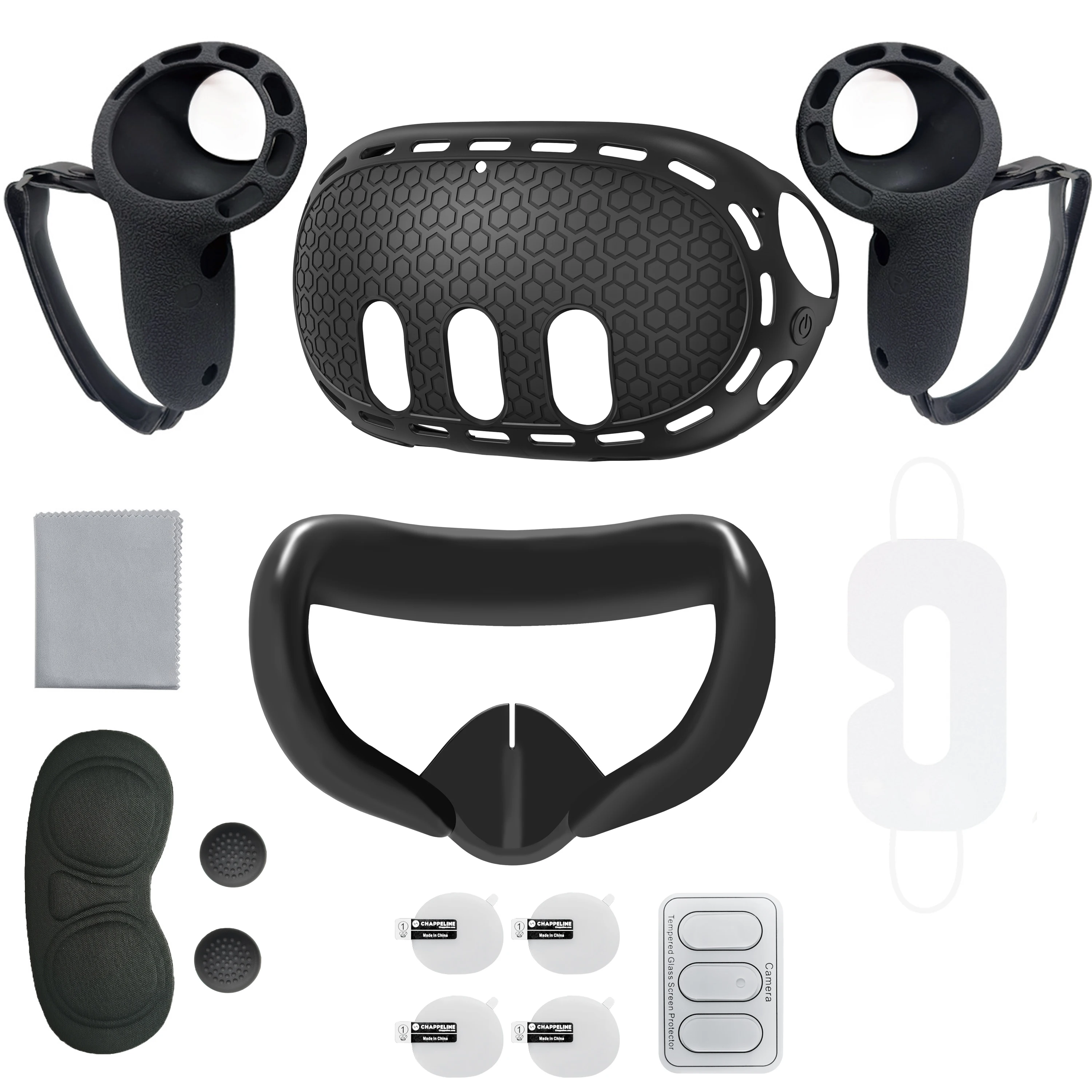 Meta Quest 3 Silicone Protective Cover Set - 7-in-1 VR Accessory Kit with Anti-Leakage Nose Pad and Case Replacement