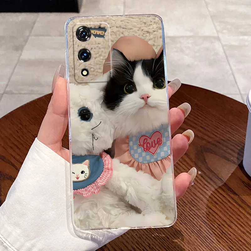 Aesthetic Cute Cat Astronaut Transparent Soft TPU Silicone Phone Case Cover