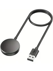 Magnetic Wireless Charger for Smartwatches - Portable Rapid Charging Dock Station (USB Black)