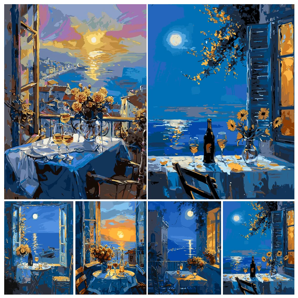 

Набор для рисования по номерам на балконе, красное вино