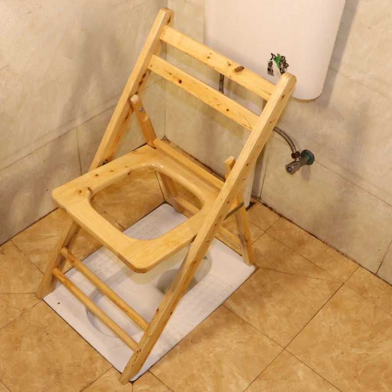 Folold Solid Wood Toilet Stool Elderly Pregnant Woman Poop Stool Patient Stool Squatting Stool Non Slip Toilet Footstool image_1
