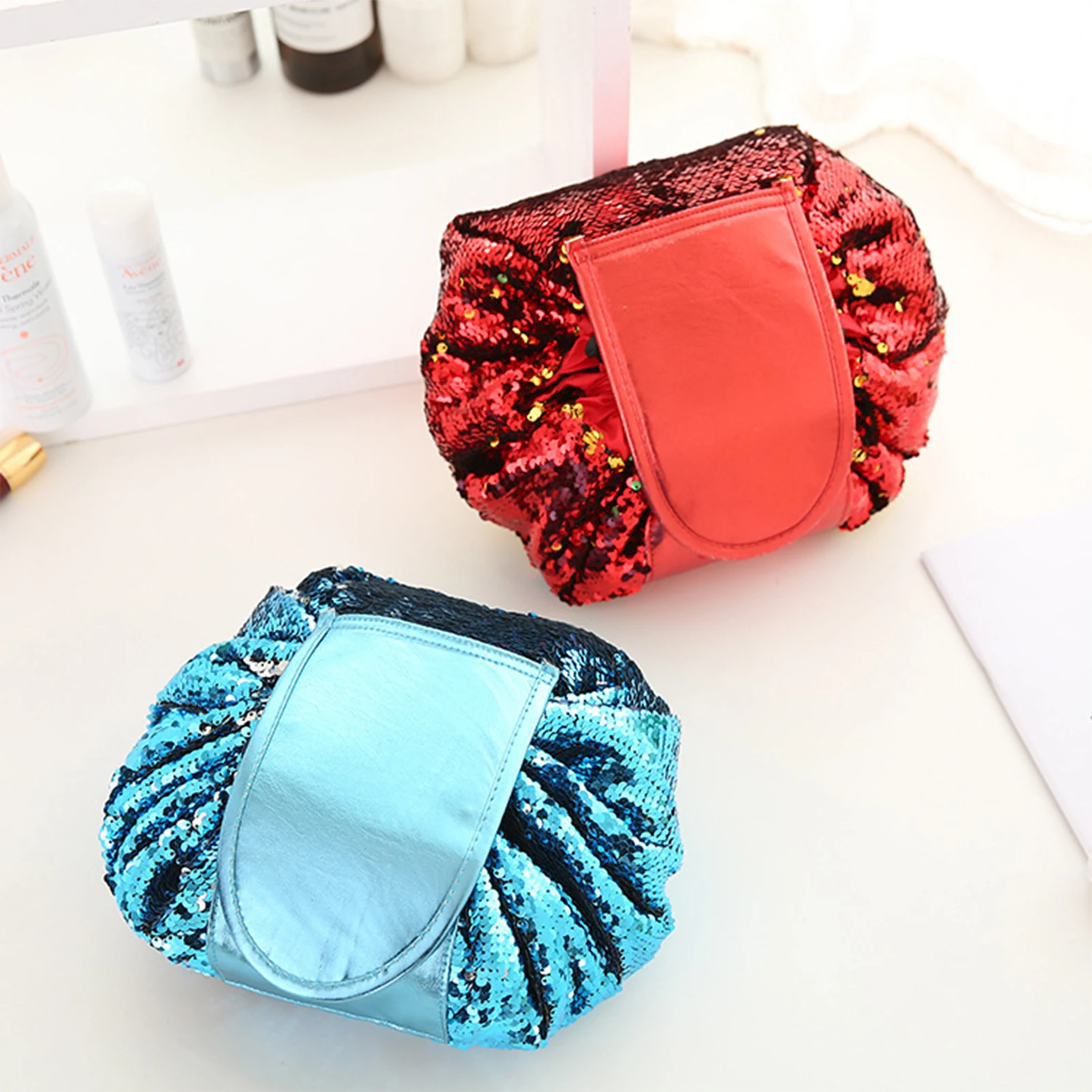 

Mermaid-Color Make-up Bag Portable Travel Oiletry Bag For Home Hotel
