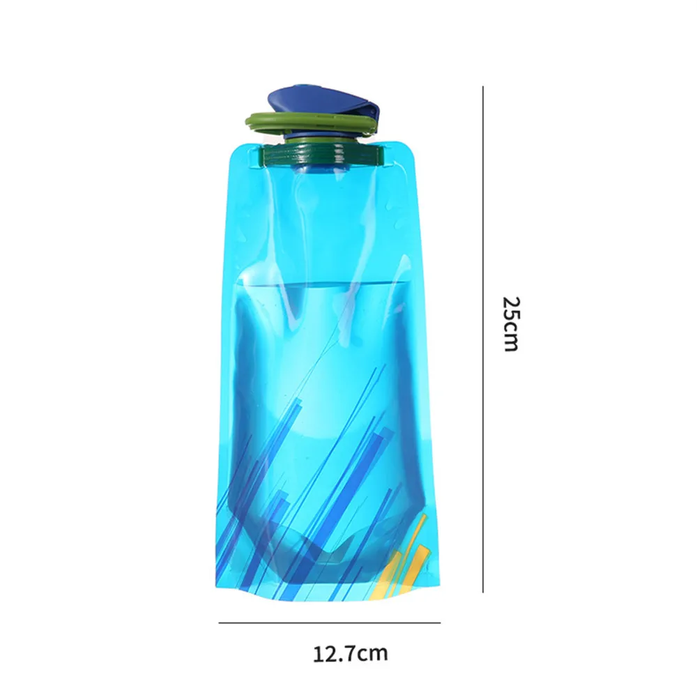 0.7L 접이식 수분 보충 물 주머니 가방, 누수 방지 스포츠 물 주머니, 러닝, 사이클링, 하이킹, 음악 축제, 야외 음용