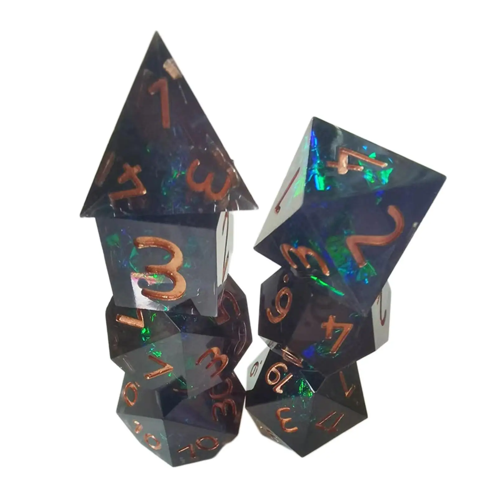7 Pieces Polyhedral Dices Set D8 D10 D12 D20 Party Toys for DND RPG Table Games Math Teaching
