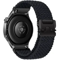 Braided Nylon Loop Strap with Parachute Buckle Bracelet - Universal Watch Accessory for 22MM Width Band (Graphite black)