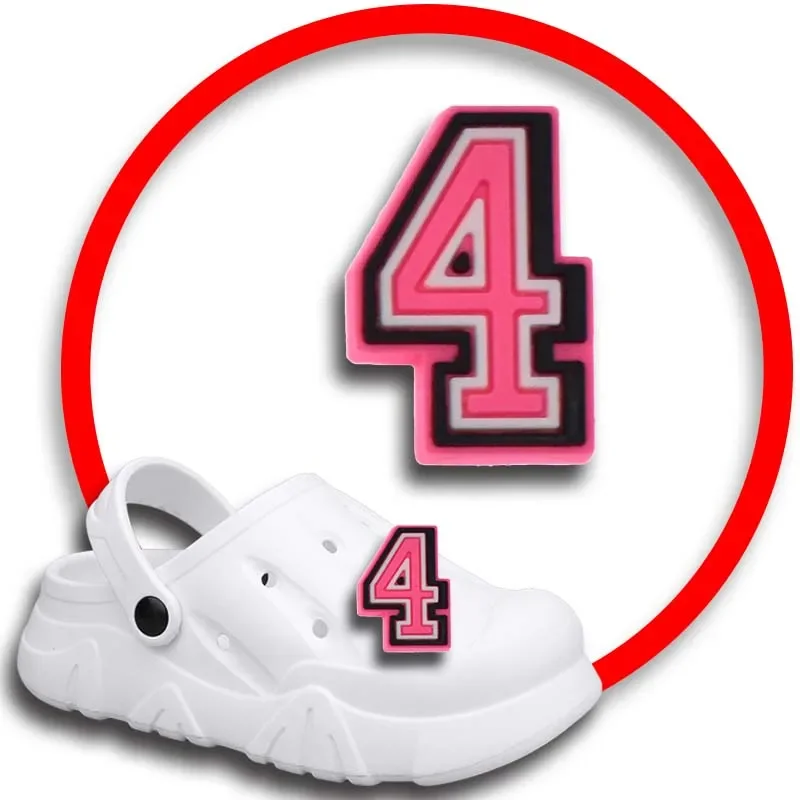 

1 шт. булавки для Crocs, шармы, аксессуары для обуви, украшение с розовыми цифрами, джинсы, женские сандалии, пряжка, Детские сувениры, мужские значки