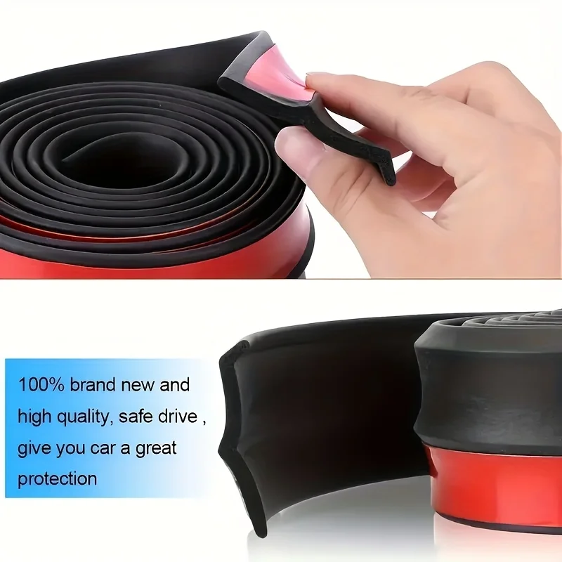 Universal Car Bumper Lip Protection Strip - 2.5m Rubber Spoiler Lip