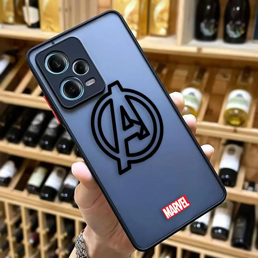 thumbnail image 1 of Matte Case for Redmi NOTE 12 11 10 11S 10S 9 9S 9T 8 7 6 5 4 3PRO PLUS 4G 5G Case Funda Coque Shell Marvel Logo Lron Spider-Aan, 1 of 5