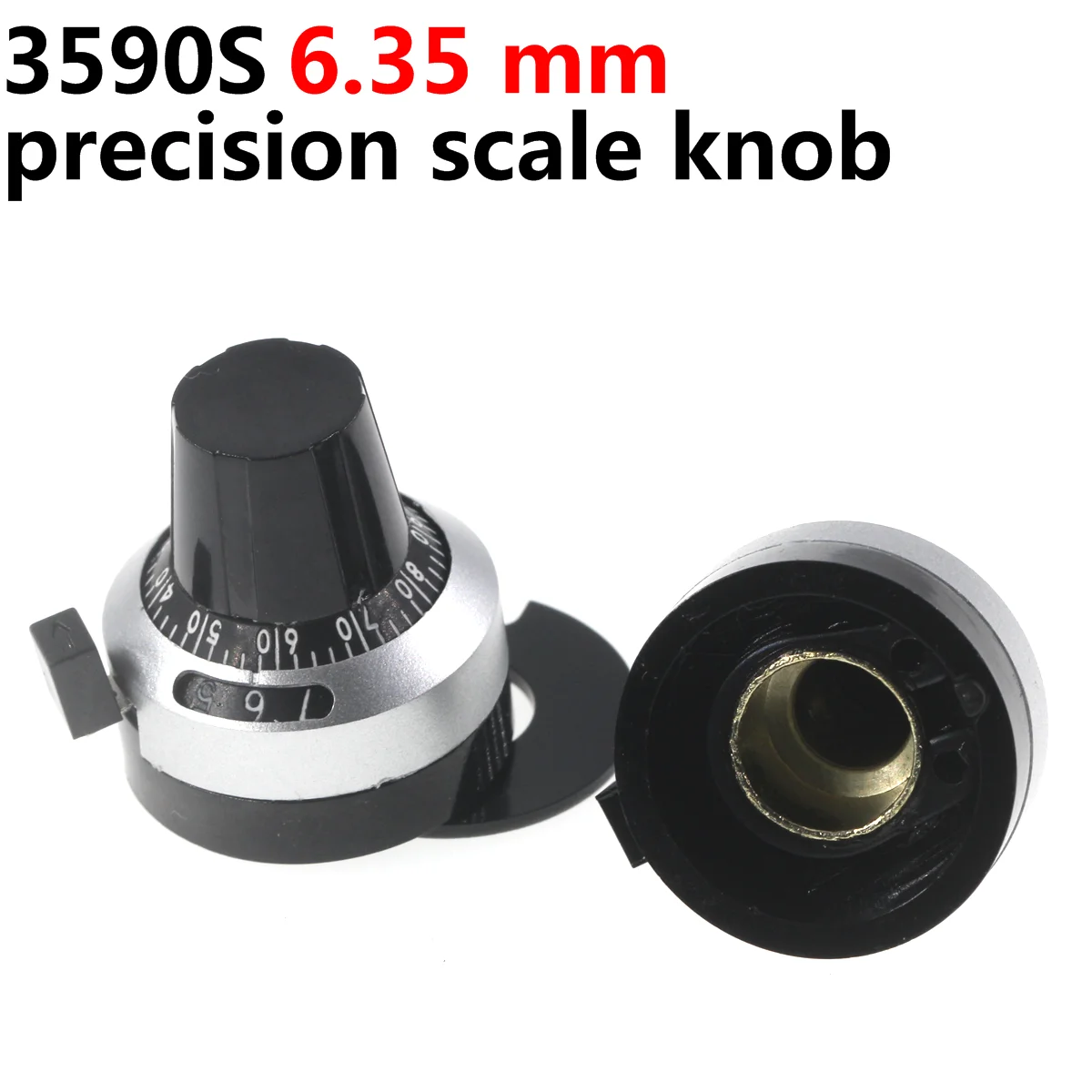 10pcs 3590 3590S 6.35 mm precision scale knob potentiometer knob equipped for multi-turn potentiometer 1pcs 4mm 6 35mm aperture 3590s wxd3 12 wxd3 13 wxd3 precision scale knob 3590 potentiometer knob precise dial lockable hat