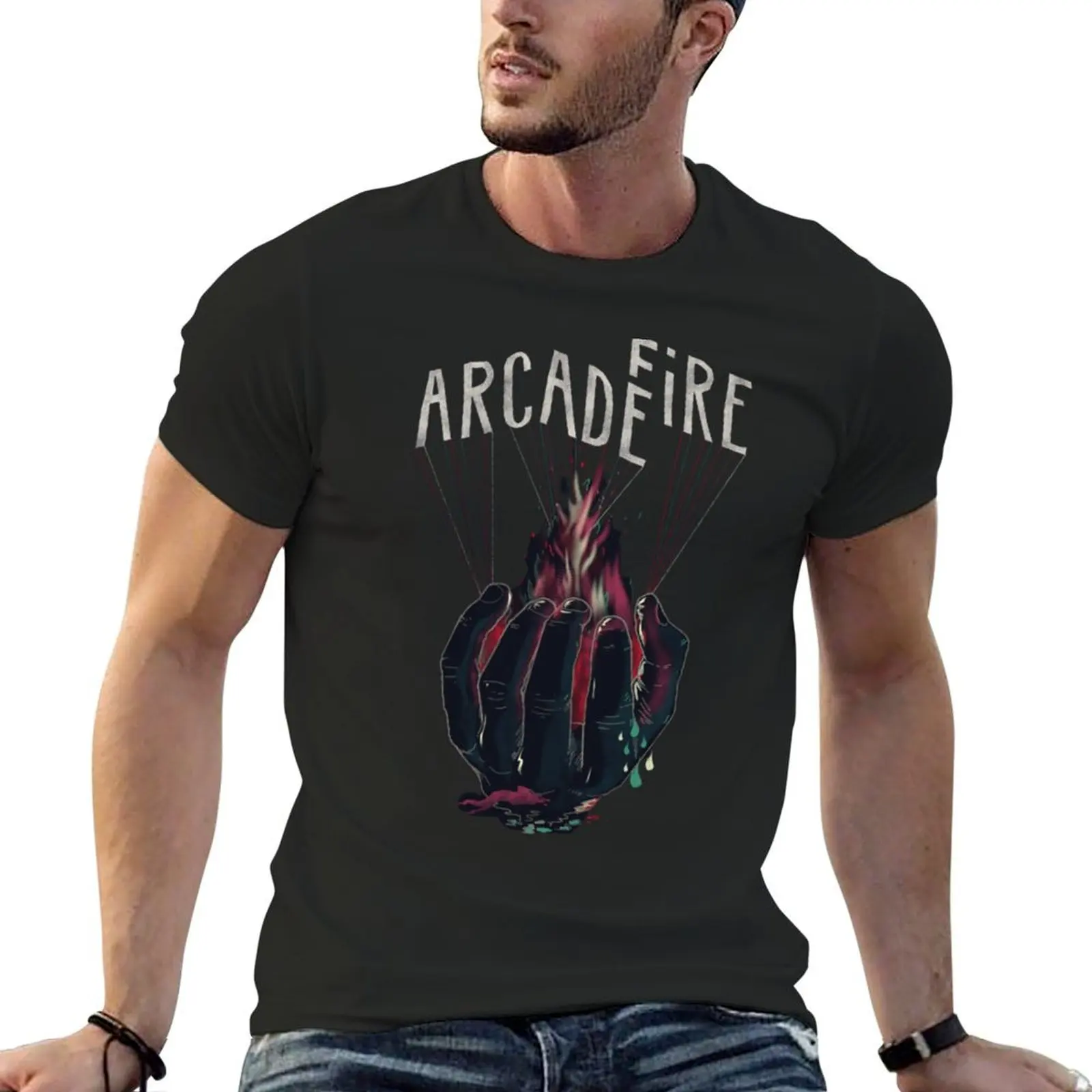 

arcade Fire T-shirt sports fans for a boy blacks mens funny t shirts
