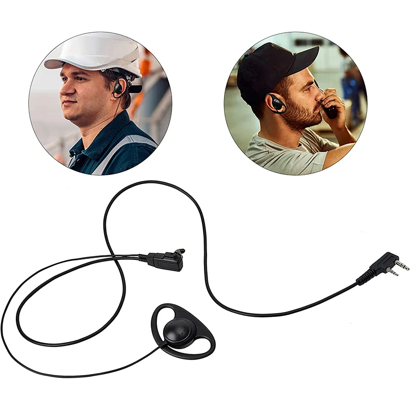 2-Pin Walkie Talkie Earpiece with Mic, PTT for Baofeng UV-5R,BF-888s,BF-F8HP,UV-82, UV-82HP, for Motorola Retevis, Two Way Radio