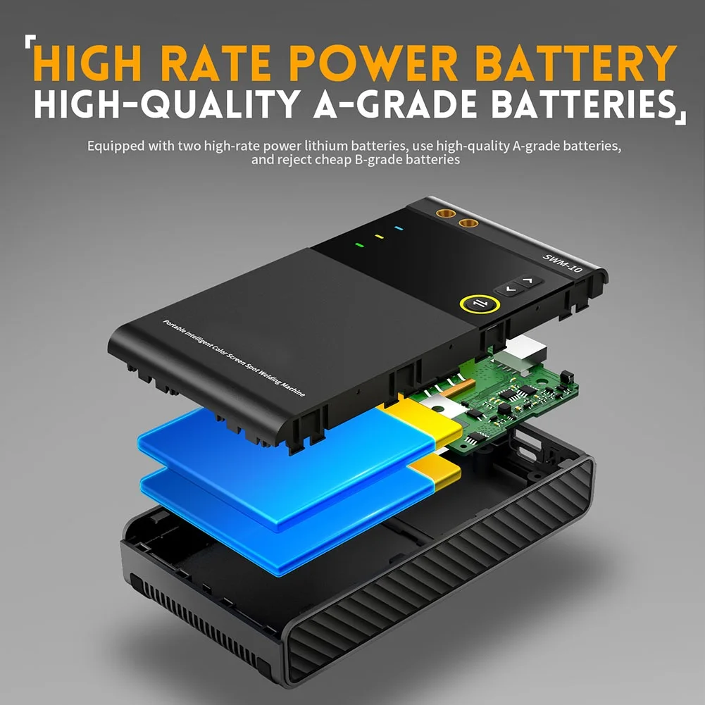 1FNIRSI SWM-10 Portable Battery Spot Welder DIY Mini Welding Machine 18650s Battery Pack Welding Tool 5000mah Weldable 0.25mm 6