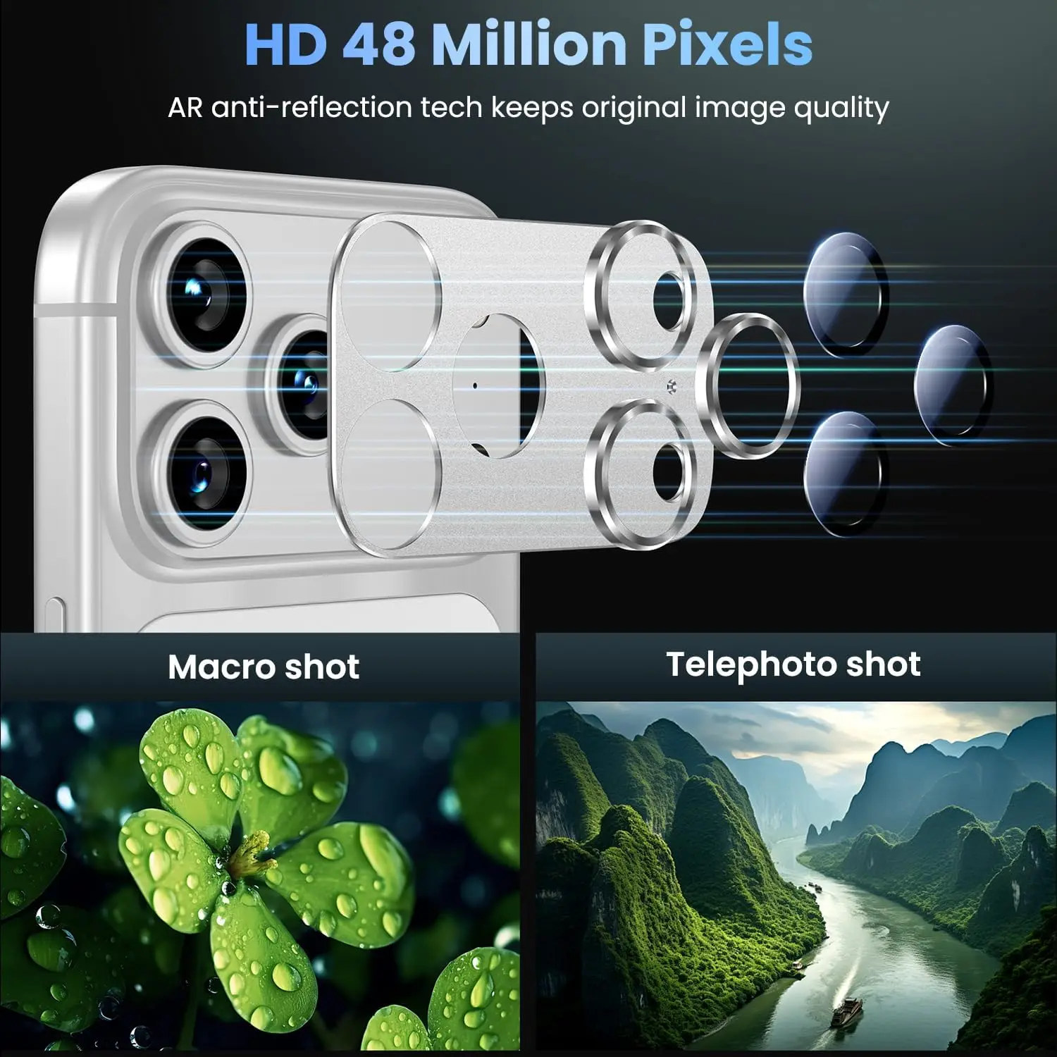 รูปสินค้า ฟิล์มกระจกนิรภัยป้องกันเลนส์กล้องสำหรับ iPhone 17 Pro Max อุปกรณ์ป้องกันเลนส์สำหรับ iPhone 17 Pro Air