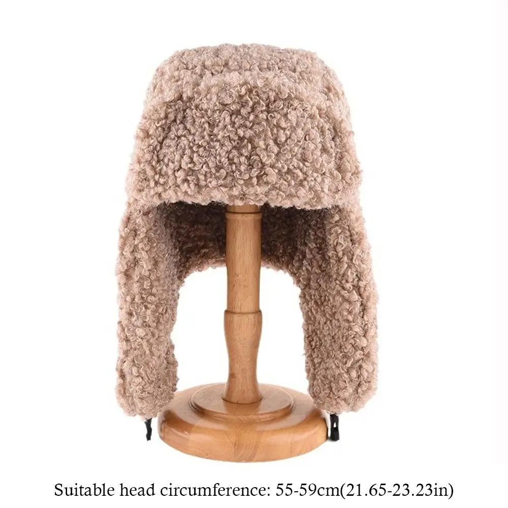 Cute Solid Color Hat Thickened Winter Warm Ear Protection Bonnet Caps for Women Girls
