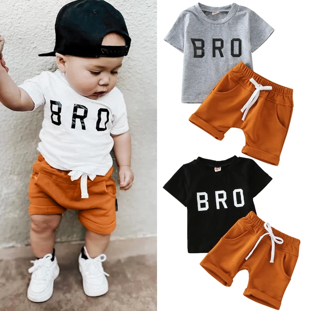 Summer 9 12 Month Boy Boys Summer Months Clothes Casual 0-24 Solid T-shirt  Short Outfits Shorts Set Elastic Baby Boys 3 Piece - AliExpress