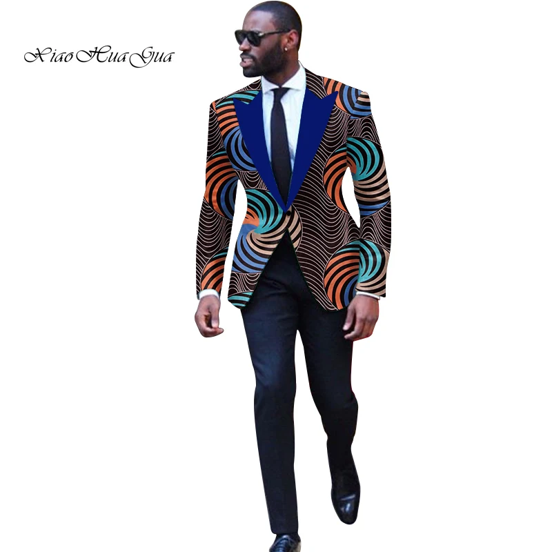 WSPLYSPJY Mens Long Sleeve African Ethnic Style Print Suit Blazers for Men 17 XXL 