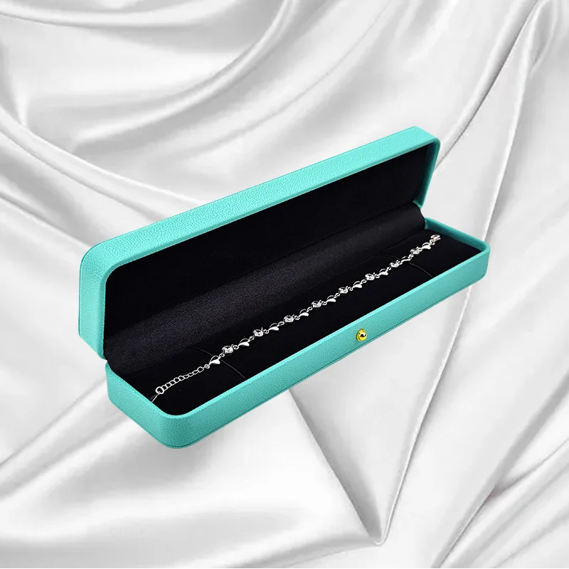 Luxury Romantic Leather Jewelry Gift Pendant Ring Box Necklace Jewellery Packaging Display Storage Case for Wedding Propose