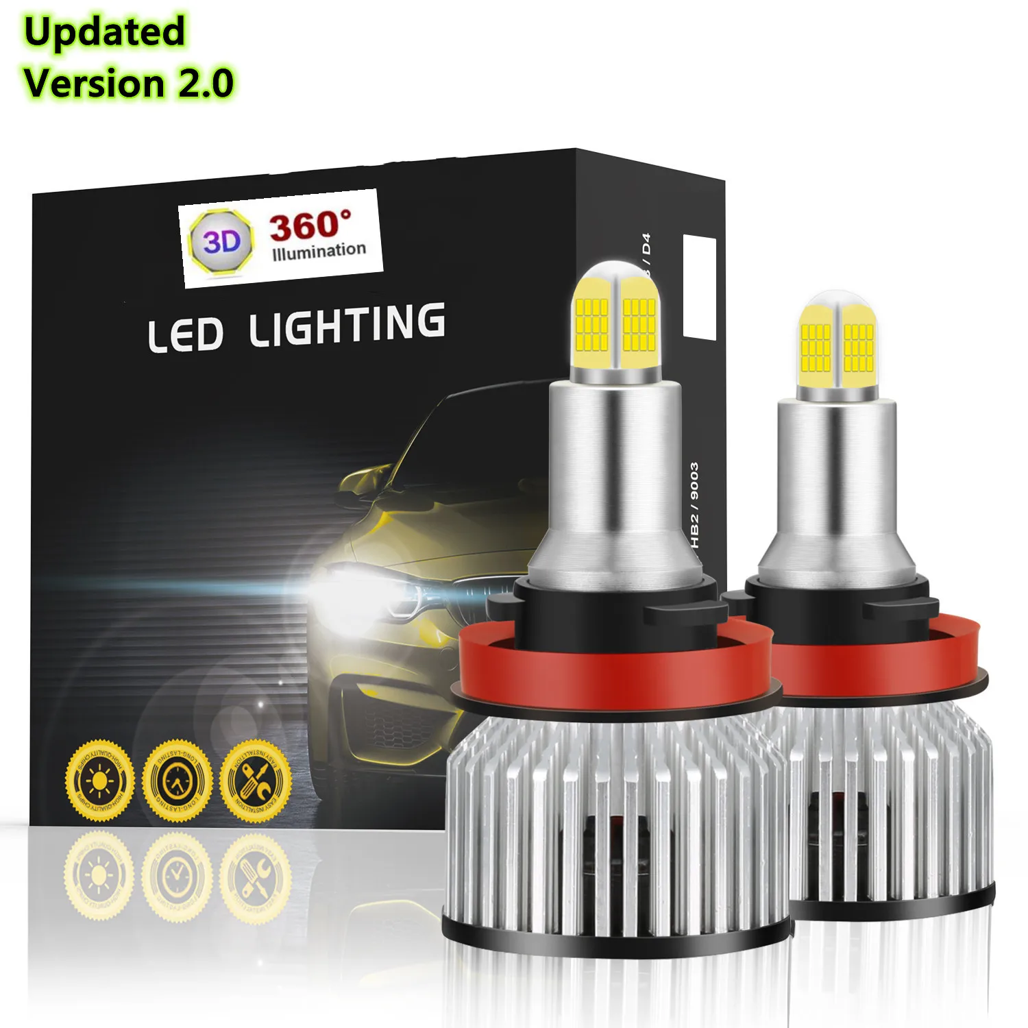 

96 CSP, 16 Сторон, 3D 360, 120 лм, 9005 Вт, H11, H1, HB3, 9006, HB4, 6500, H8, HIR2, фонарь, лампа для головного света H7, детская лампа для вождения автомобиля, K