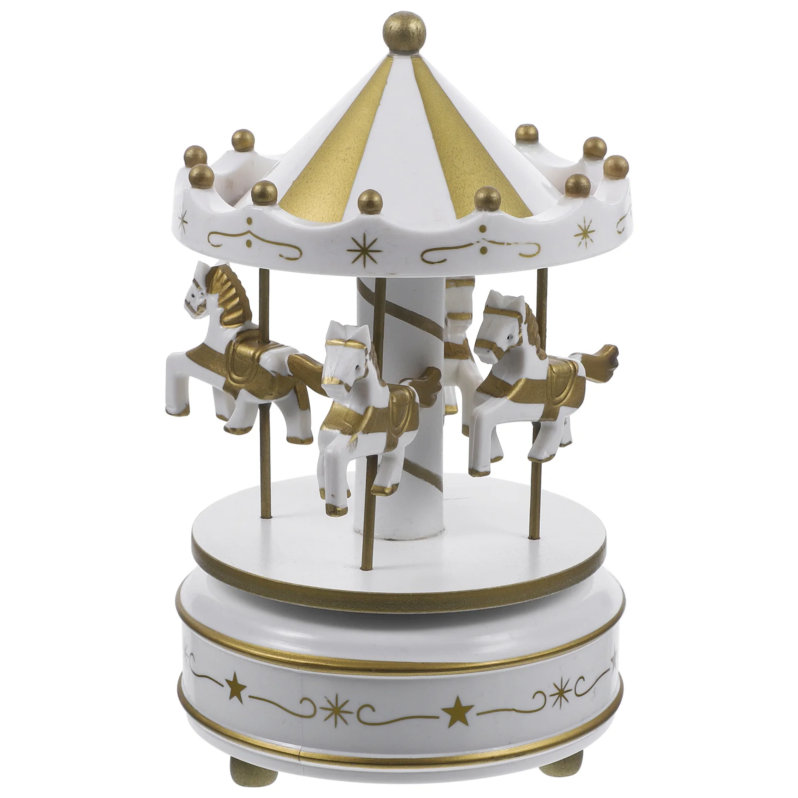 Plastic Merry-Go-Round Carousel Wind Up Music Box Kids Gift (Random Style) Plastic Music Box Carousel