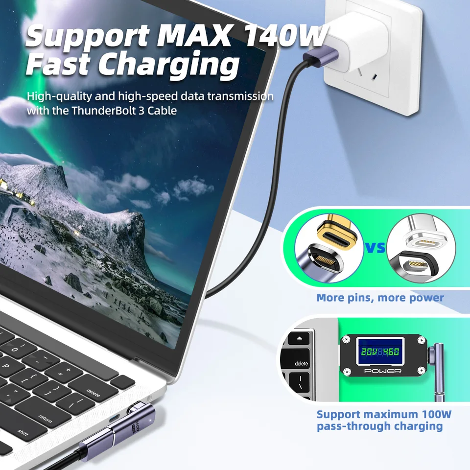 1pc USB C Femmina a Femmina 40Gbps 3.2 OTG Accoppiatore Adattatore Extender 8K Video 100W Ricarica Veloce per Cavo USB4 Thunderbolt 4  44