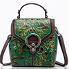 Embossed Genuine Leather Backpack Knapsack Cross body Bags Female Small Daypack Retro Women Shoulder Bag Design Rucksack 2