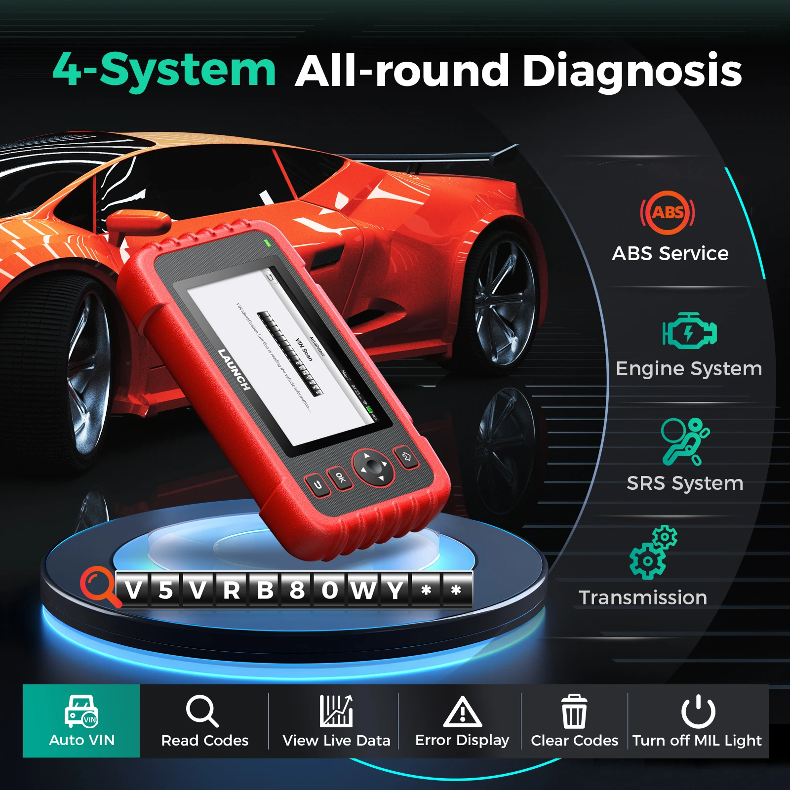 LAUNCH 123X V2.0 OBD2診断機 LAUNCH OBD2 Scanner CRP123X V2.0, 2025 Elite Lifetime Free