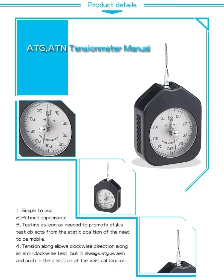 Analog Orthodontic Teeth Tension Gauge ATG Single Pointer Dial Meter