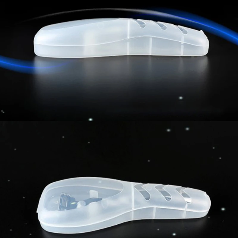 Men's Shaver Storage Box Transparent Plastic  Holder Portable Travel Razor Case Shaving Box Containers 5