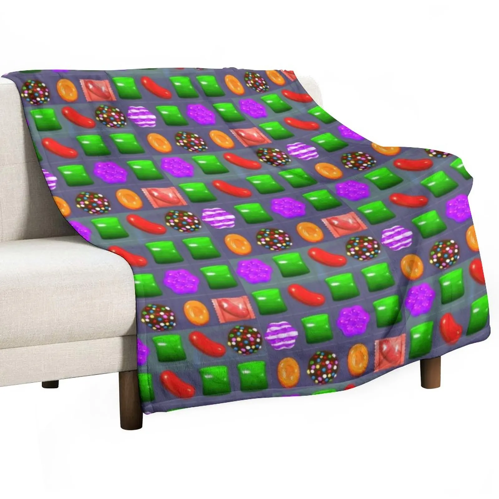 

Candy Combo Candy Crush Throw Blanket Flannel Decorative Sofas Loose Blankets