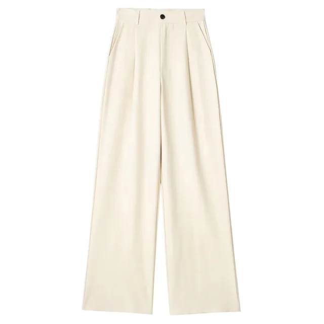 46019-f5ae4c.jpg HXAO Women's Formal Pants Office Wear Women Striped Grey Black Pants Woman High Waist Baggy Suit Pants Casual Wide Leg Trousers