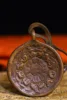 2"Tibetan Temple Collection Old Bronze Cinnabar Ganesha Geneisha Zodiac Animal Buddha Card Pendant Amulet Town house 2