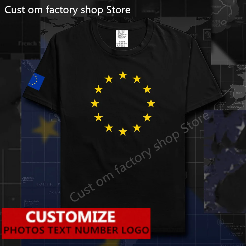 Unione Europea United In Diversity Eu Eur Men T Shirt Free Custom Jersey Nome Fai Da Te Numero Logo 100% Cotone T-Shirt