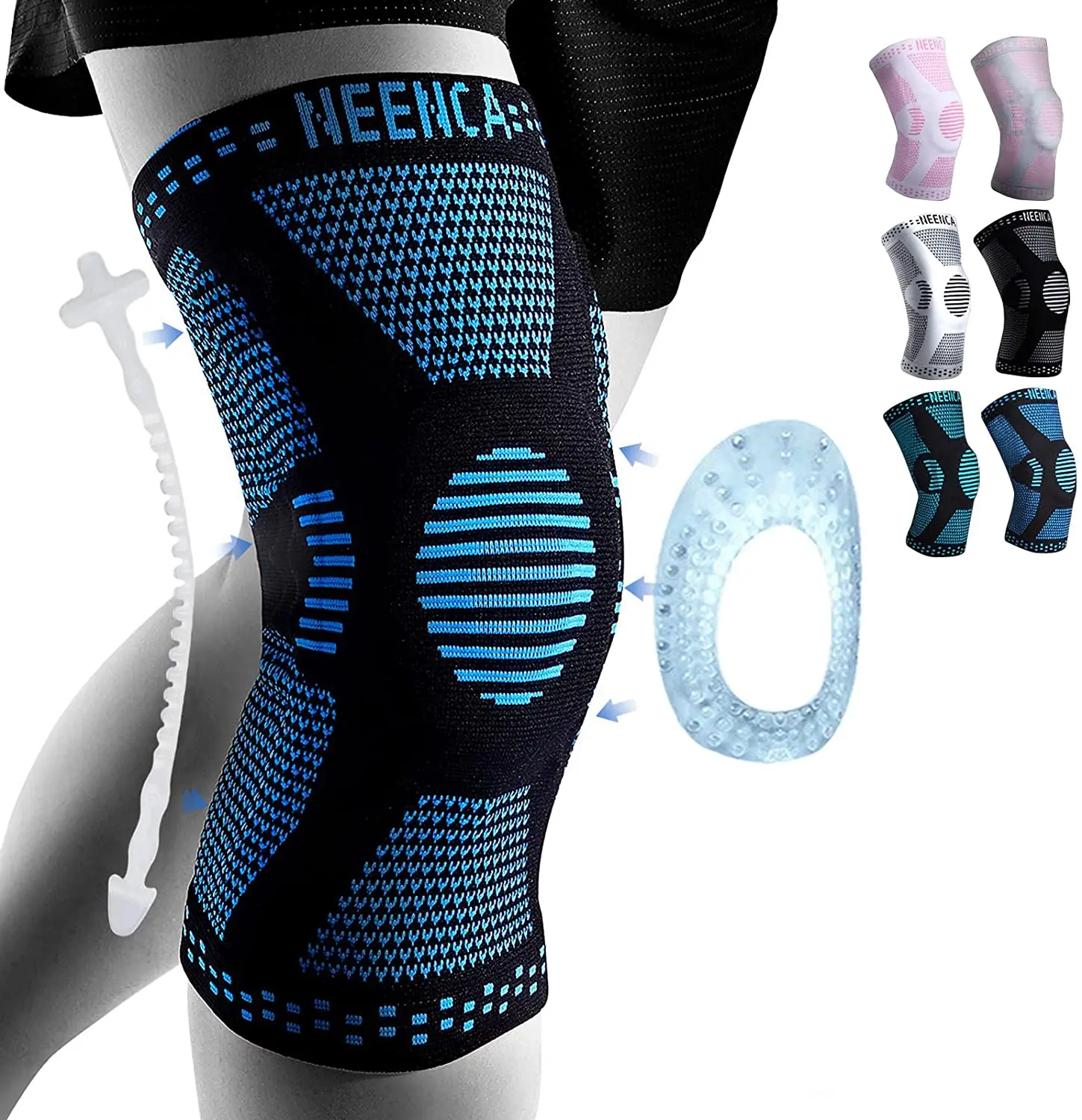 Copper Knee Brace with Patella Gel Pad & Side Stabilizers