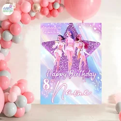 Personalized Happy Birthday Party Backdrop - Vinyl Background with Balloons for Photo Booth, Table Display, and Wall Decor (Deep Sapphire)