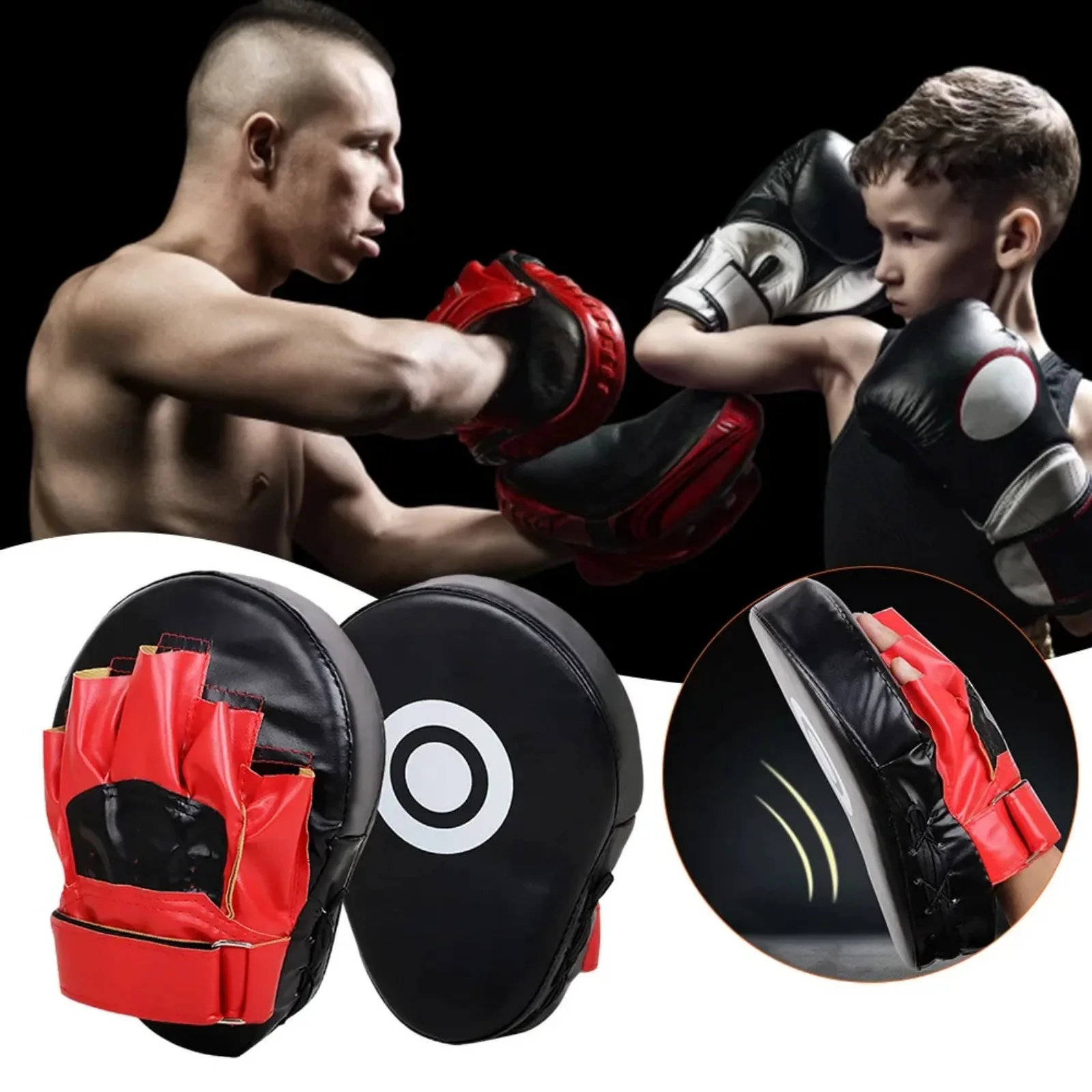 Boxing Gloves Martial Arts Target Kick Boxing Gloves Pad PU Leather Punch Target Bag for Adults Kids MMA Karate Muay Thai Free Fight Sanda Training Equipment