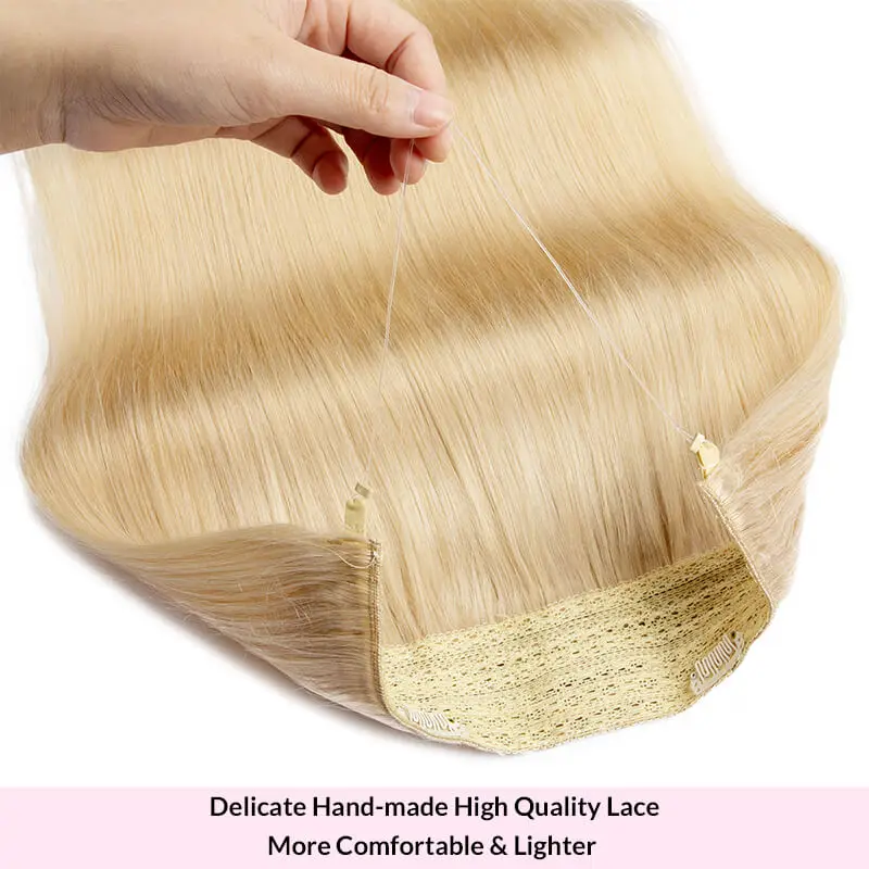 Invisible Wire Hair Extensions Real Human Hair 80g/100g/120g Brazilian Straight Fish Wire With 4 Clip in Human Extensions