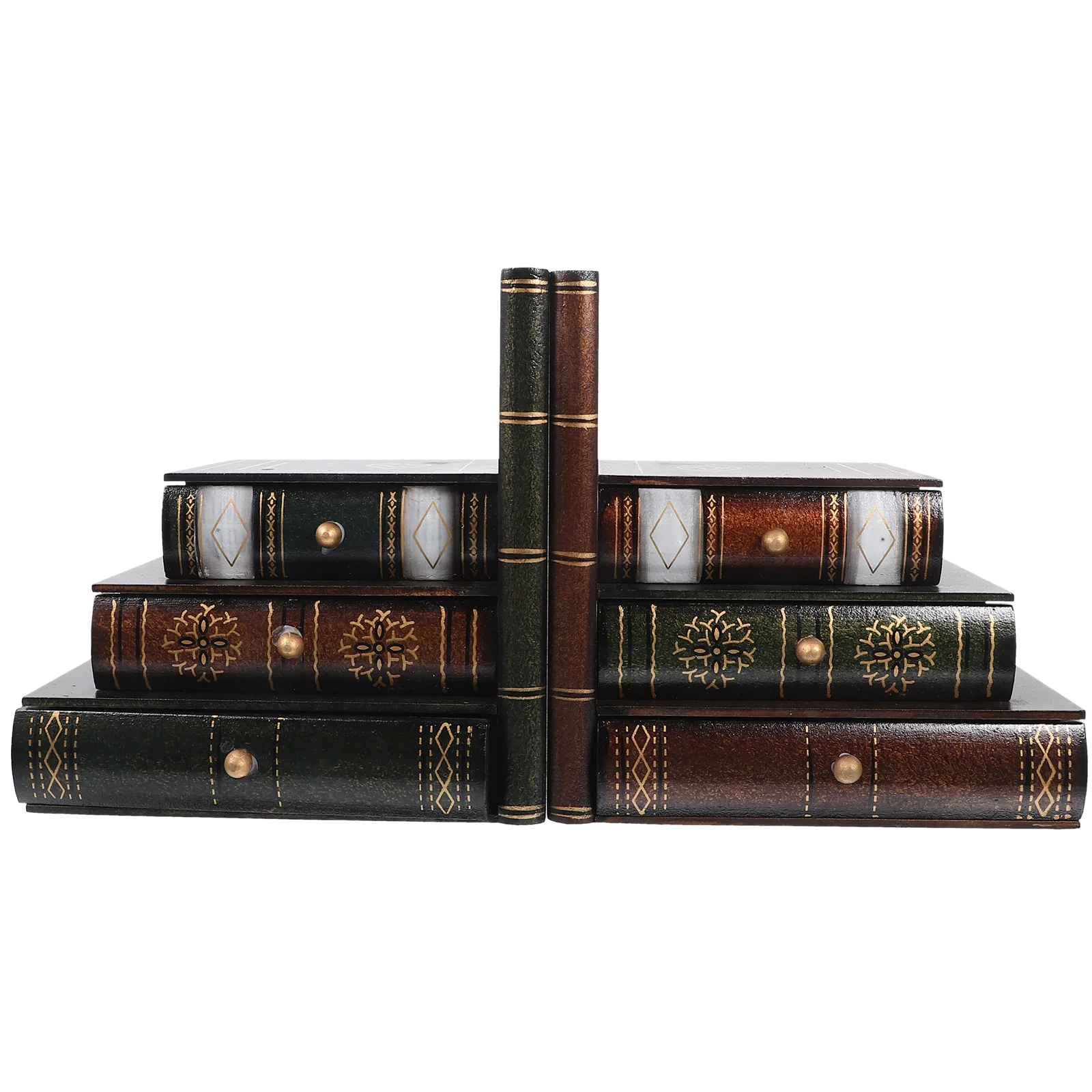 

European Retro Book Ends Quirky Vintage Decor Decorative for Shelves Quirky Container Shelf Shape