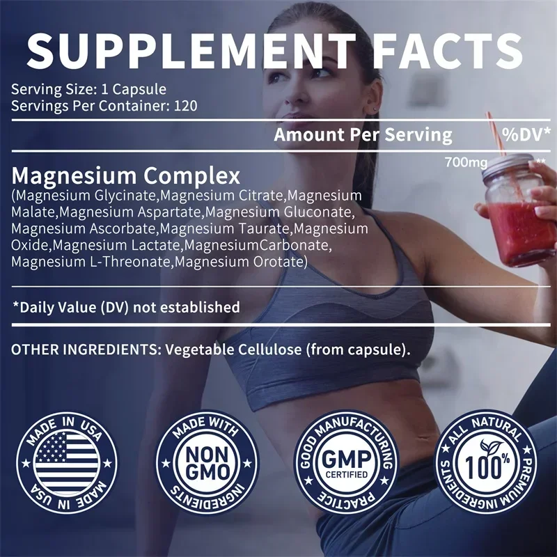 Magnesium Complex -Supports Muscle, Bone, and Joint Health, Relieves Stress, Maintains A Good Mood, and Promotes Overall Health - Image 2